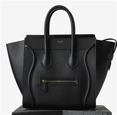 celine mini tote black|Celine mini luggage tote.